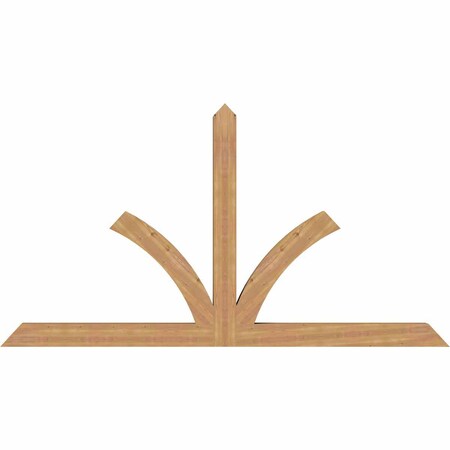 Ekena Millwork Richland Timber Gable Bracket, Western Red Cedar, 108"W x 58"H x 5 1/2"D x 5 1/2"F, 13/12 Pitch GBW108X58X0606RIC00SWR